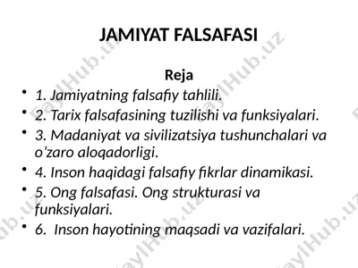 jamiyat falsafasi — PPTX