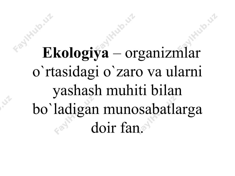 o`z ehtiyojlarini qondirish imkoniyatlarini ta`minlagan holda hozirgi ehtiyojlar qondiriladigan rivojlanish. barqaror taraqqiyot – iqtisodiy ne`matlarni kelajak avlodlar uchun saqlagan holda odatli taqsimlash darajasiga erishishdir. tabiat – bu ajdodlardan qolgan meros emas, balki avlodlardan qarzga olingan boylikdir. barqaror rivojlanish konsepsiyasidan barqaror rivojlanish konsepsiyasi – ekologik muammolarni faqatgina ijtimoiy-iqtisodiy muammolarning yechimini topish orqali kompleks ravishda mahalliy, milliy, mintaqaviy, global miqyosda uyushgan tarzda hal qilish. ushbu dunyoqarash asoschisi sobiq norvegiya premyar ministri gro xorlem brutland bo`lib, u 1987 – yilda bmt qoshida tuzilgan maxsus atrof-muhit komissiyasi tayyorlagan “bizning umumiy kelajagimiz” degan hisobotida to`liq aks etgan. mazkur konsepsiyani amalga ashirish masalalari 1992-yil rio-de-janeyro shahrida bo`lib o`tgan “atrog-muhit va rivojlanish” xalqaro konferensiyasida ko`rib chiqilgan. ривожланаётган мамлакатлардаги: кундалик даромади 1 доллордан кам бўлганлар 1,3 млрд. тоза ичимлик сувга мунтазам эга бўлмаганлар 1,3 млрд. тиббий хизматдан фойдаланиш имкониятига эга бўлмаганлар 900 млн. оитс билан касалланганлар ёки оив юқтирганлар 29 млн. яхши санитария шароитига эга бўлмаганлар 2,6 млрд. …