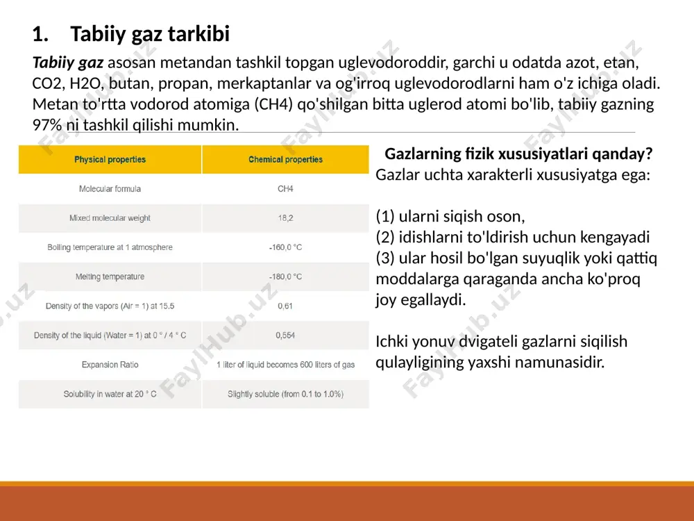 uyuq fazali jarayon holida sorbsiyalanmaydigan komponentlarni sorbent qatlamidan yetarli to’liqlikda ajratib olish qiyin. neft fraksiyalarini birikmalar guruhiga ajratish uchun adsorbent sifatida seolitlar, silikagel, aktiv alyuminiy oksidi, aktivlangan ko’mirlar ishlatiladi. silikagellar – o’zgaruvchan tarkibli yuqori molekulyar noorganik birikmalar bo’lib, molekulalari qator gidroksil guruhli kremniy – kislorodli qobiqdan iborat. silikagellar turli markalarda ishlab chiqarilmoqda. seolitlar – gaz va suyuqliklarni ajoyib qurituvchilari hamda oltingugurtli birikmalarning yaxshi yutuvchilari hamdir. 1948 – yili birinchi bor sintetik seolitlar olindi. seolitlar alyumosilikatlarning kristallgidratlari bo’lib, quyidagi tarkibga ega: m2/no*al2o3*xsio2*yh2o bu yerda: n-kation valentligi, х>2. kation sifatida seolit tarkibiga i va ii gruppa elementlari (xususan, na, к, mg, са, sr, ва) kiradi. adsorbsiya absorbsiya (lot. absorbtio – yutilish, absorbeo – yutayapman soʻzidan) –eritma yoki gaz aralashmasidagi modda (absorbat) larning qattiq jism yoki suyuqli (absorbent) larga hajmiy yutilishi. yutilayotgan gaz yoki bug‘ absorbtiv, yutuvchi suyuqlik esa absorbent deb ataladi ushbu jarayon selektiv va qaytar jarayon bо‘lib, gaz yoki bug‘ aralashmalariniajratish …