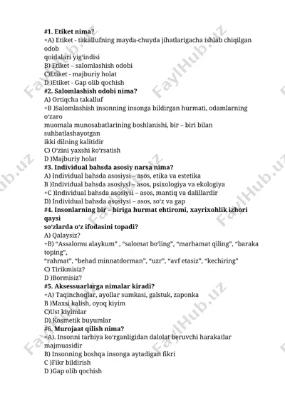 etiket va salomlashish adabiyoti — DOCX