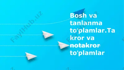 to'plamlar va kichik to'plamlar — PPTX