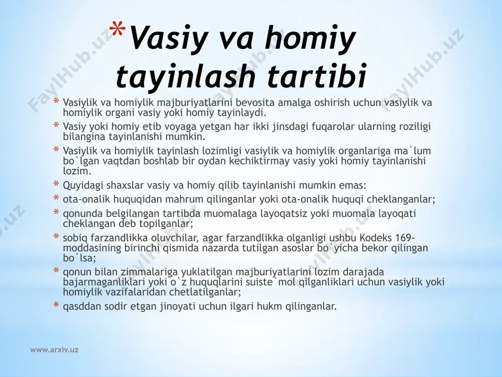 vasiylik va homiylikni o`rnatish tartibi - Page 5