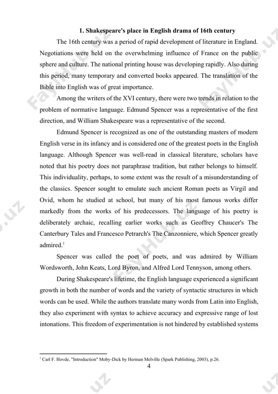 1604. although some grammatical treatises were published in shakespeare's time, organized grammatical texts did not appear until the 1700s. shakespeare in his youth studied his native language no more systematically than any educated person of that time. despite this, the oxford english dictionary credits shakespeare with introducing almost 3,000 words to the language. his vocabulary, taken from his works, has more than 17,000 words (four times more than the average, well-educated interlocutor in this language). shakespeare had a huge influence on the english language. some people reading shakespeare for the first time today complain that the language is difficult to read and understand, but we still use hundreds of words and phrases invented by him in our everyday conversation. here are some of shakespeare's most popular phrases widely used today: the laughing stock ("merry wives of windsor"); a pitiful sight (macbeth); dead as a doornail (henry vi); eaten out (henry …