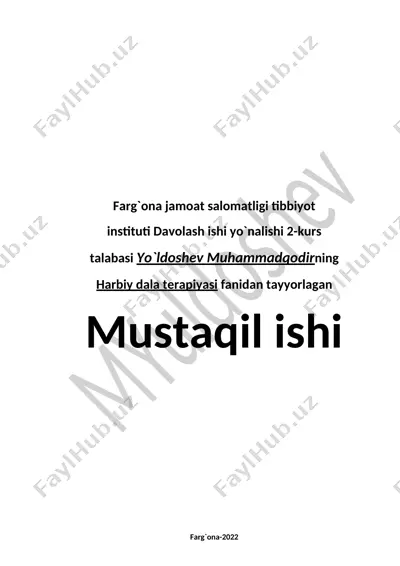 yaradorlarda qon kasalliklari — DOCX