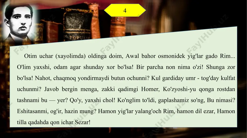 h, san'at yaratish birovga aql o'rgatish ham, tirikchi-lik o'tkazish vositasi ham emas. baliq uchun suv, qush uchun osmon qanchalar zarur va tabiiy bo'lsa, shoir uchun she'r bitish — ko'nglini ochish shunchalar zarur ruhiy ehti-yojdir. ayniqsa, usmon nosir uchun - hali uylanib ham ulgurmagan, chin suhbatdosh orttirmagan iste'dodli qalb egasi uchun she'ridan - yagona suyuklisidan boshqa dard-dosh topilmaydi. shoirning esa kitoblardan o'qib bilgani, achchiq hayotdan orttirgan dardlari ozmuncha bo'lmagan. birgina «saharda qon tupursam, mayli...» misrasida yashirin dardning o'ziyoq endigina 23 bahorni ko'rgan shoirni qancha o'ylatgan. gap shundaki, usmon nosir bolalik va o'smirlikning og'ir yillari o'sha paytda ko'p tarqalgan sil kasaliga mubtalo bo'igandi. hayot va go'zallikka tashna yosh insonni bu dard qanday holga soli-shi mumkinligini o'zingiz tasawur qilib ko'ring. lekin yaxlit olib qaraganda, mazkur she'rni tushkun (pessimistik) asar deb bo'lmaydi. unda shoir hayotga kelib topgani she'r atalmish mo'jizani hech narsaga almashmasligini yaqqol sezdiradi. shoir uchun bog'dagi gulning chiroyi ne? axir she'rning - …