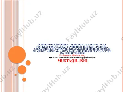don mahsulotlarini dastlabki ishlashtexnologiyasi — PPTX