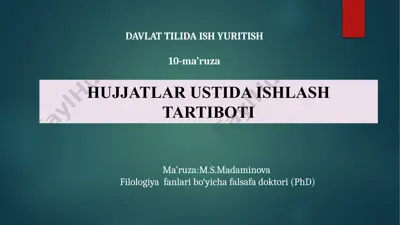 davlat tilida ish yuritish — PPTX
