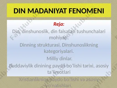 din madaniyat fenomeni — PPTX