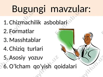 chizmachilik asboblariga oid ma'lumotlar — PPTX
