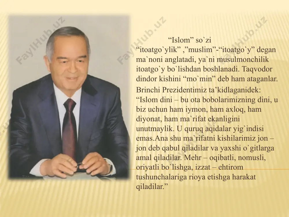ifat , ilmi haqiqat. ilmning xususiyatiga qarab-ilmi nazar (ekzoterizm),ilmi botin (ezoterizm). ilimni egallashga qarab :ilmi qol,ilmi hol. so’fiylar hayotidagi voqealar bo’yicha: ilmi karomat, tush ta’biri, qalb ta’limi. ilmga yetishish usullari bo’yicha:ilmi yaqin, ilmi farosat,ilmi laduniy. tasavvuf tarixi uch davrga bo’linadi:zohidlik,oriflik,oshiqlik. ,,ogoh bo’lingizki, albatta, allohning valiylariga oxiratda xavf yo’qdir va ular tashvish ham chekmaslar. ular iymon keltirgan va taqvoliy bo’lganlardir”(ya’ni allohning suyukli bandalaridir) 10-,,yunus”surasi,62-63 oyatlar tariqat liboslari hirqa- ( arabcha so’z bo’lib, yamoq-qumoq ) tariqat ahli kiyadigan “ junli matodan ” tikilgan ustki kiyim. bu libosni oldi ochiq , yoqasiz , yengi bo’yi ham uzun bo’lgan. hirqa kiyish so’fiylikda shayxga taslim bo’lishni muridlikka o’tilganligini bildiradi. pirni muridga yechib bergan hirqasi muridga so’fiylik yo’lidagi ruhsatnoma vazifasini bajaradi. hirqa kiyish an’anasi ibrohim alayhisallomga borib taqaladi. kuloh- jun va mo’yna aralash tikilgan bosh kiyim , telpak yoki kallapo’sh. kuloh ham tariqat ahliga marosim bilan kiydirilgan. hirqa va kulohni darvesh va qalandarlar ham kiyishgan. janda …