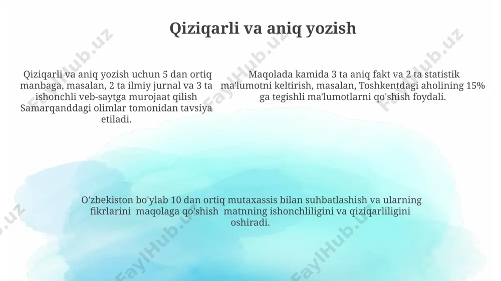 kasbiy soha boʻyicha kichik hajmdagi maqola yozish - Page 5