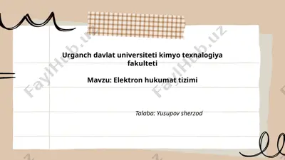 elektron hukumat tizimi — PPTX