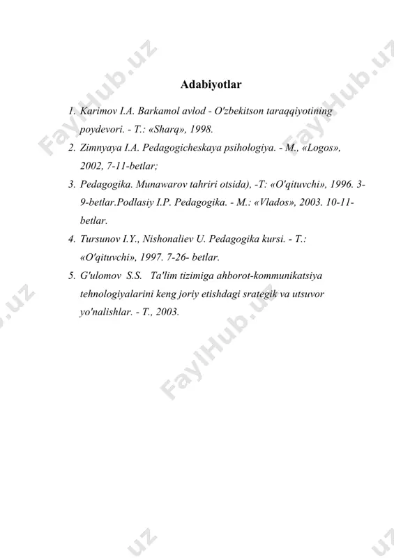 дидактика фани ва унинг вазифалари - Page 5