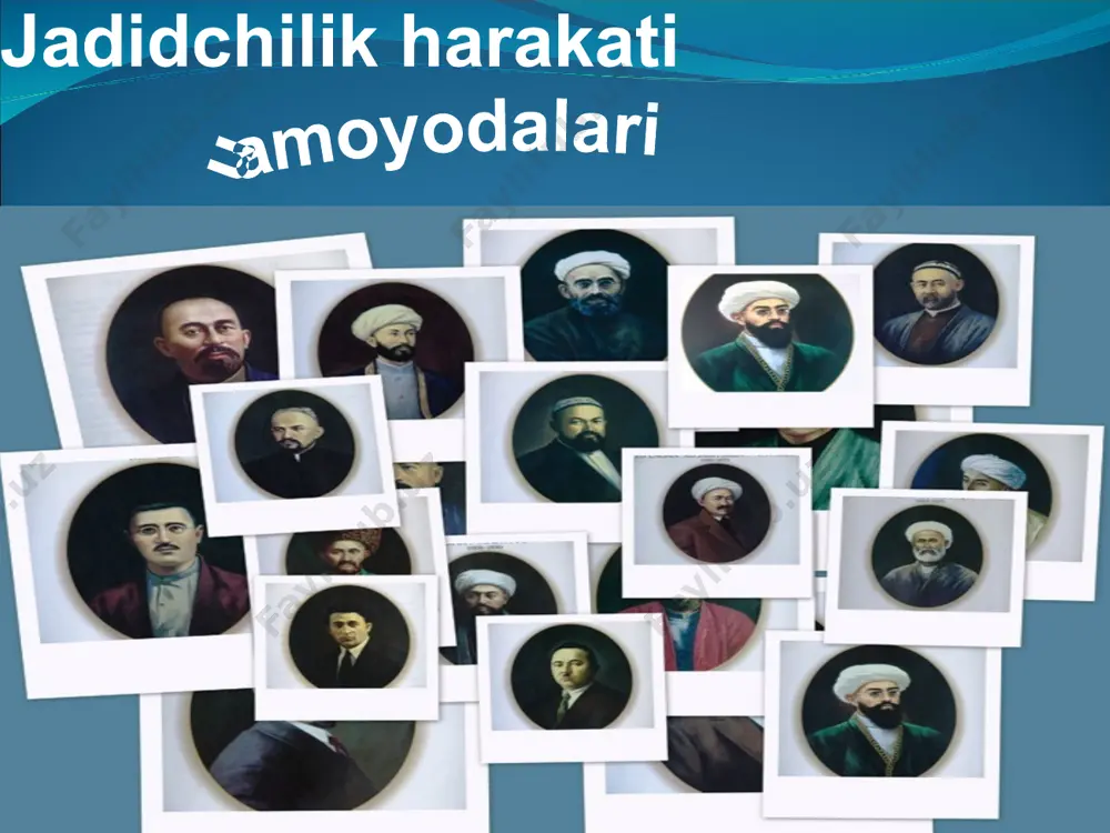 di; cho’lpon(1897) taniqli adabiyotshunos olim, o’zbekiston qahramoni ozod sharafuddinov: «mazkur maktubni o’qib chiqqan har bir adabiyot ihlosmandi hayajonga tushmasdan qolmaydi. chunki unda biz uchun g’oyatda qimmatli, g’oyatda muhim ma`lumotlar bor. buni qarangki, cho’lpon 1914—1915 yillardayoq ya`ni 17—18 yasharligidan boshlab mustabid chorizm zulmiga qarshi kurashga qo’shilgan, uning tevaragida esa, o’sha davrdagi andijondagi yetuk ziyolilardan bir qanchasi bo’lgan ekan». turkiston xalqining milliy g`ururi mustamlakachilar turkiston xalqlari turmushida nimaiki ularning istiqboliga to’g'anoq bo’lsa, ularni ozodlik uchun kurashdan chalg'itsa, hammasini qo’llab-quvvatlagan holda, istiqlolga xizmat qiluvchi barcha intilishlarning payini qirqdilar. rossiya mustamlakachilarining og'ir asorati sharoitida ham xalqimiz o’zligini, milliy qadriyatlarini, ma'naviyatini, madaniyatini, urf odatlari va turmush tarzini saqlab qola oldi. жадидлар харакатининг мақсади халққа зиё тарқатиш чораларини кўриш мустамла- качилик зулмидан қутулиш иқтисодий ва маданий тараққиётга йўл очиш ўз миллий давлатчи- лигини тузиш tavallo аbduqodir shаkuriy. ubаydullаxo’jа аsаdullаxo’jаyev. axmad zakiy validiy to’g’on xulosa qilib aytganda, asr boshida yuzaga kelgan jadidchilik xarakati turkiston xalqlarining milliy ozodlik, …