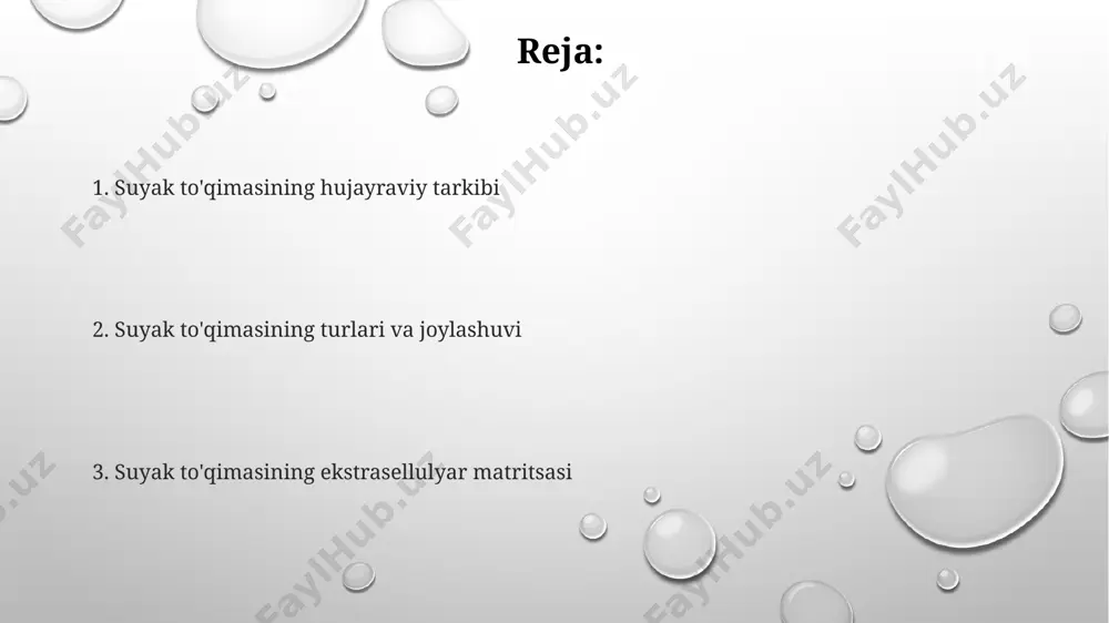 tashkil etadigan matriks, 65% kollagen tolalaridan va 35% mineral tuzlardan, asosan gidroksiapatitdan iborat bo'lib, suyakning mustahkamligini ta'minlaydi va bu tarkibiy xususiyatlar jahon miqyosidagi tadqiqotlar natijalarida ko'rsatilgan. suyak to'qimasining ikki asosiy turi, kompakt va spongiyal suyaklar, o'ziga xos mikroarxitekturasiga ega bo'lib, kompakt suyak uzun suyaklarning diafizida, spongiyal suyak esa epifizlarida joylashgan bo'lib, bu joylashuv anatomik atlaslarda aniq ko'rsatilgan. periosteum va endosteumning roli endosteum esa, suyakning ichki bo'shlig'ini, suyak ko'mig'ini va haversian kanallarini qoplaydigan yupqa biriktiruvchi to'qima qatlamidir. u suyak hujayralarining, osteoblastlar va osteoklastlarning faoliyatini tartibga soladi. periosteum, suyakning tashqi yuzasini qoplaydi va 1 mm gacha qalinlikda bo'lib, qon tomirlarini va nervlarni o'z ichiga oladi, suyakning o'sishi va ta'mirlanishida muhim rol o'ynaydi, masalan, frakturalarni davolashda. periosteum va endosteum o'rtasidagi asosiy farq, ularning joylashuvi va funksiyasidadir. periosteum suyakning tashqi qatlamini, endosteum esa ichki qatlamini qoplaydi, ikkalasi ham suyak to'qimalarining shakllanishi va rezorbsiyasi (suyak to'qimasining yemirilish jarayoni) da muhim rol o'ynaydi. suyak hujayralari (osteotsitlar, …