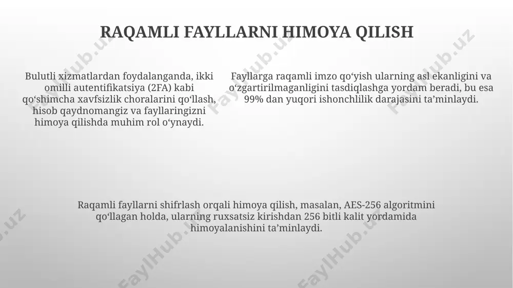 'lib, ular orqali foydalanuvchilar ma'lumotlarni qo'shish yoki o'chirish imkoniyatiga ega. videofayllarning metama'lumotlarini, xususan, videoning nomi, tavsifi va teglarini o'zgartirish orqali videoni 5-10 marta tezroq topish imkoniyatini beradigan, tashkiliy tizimni yaxshilaydi. e'tiboringiz uchun rahmat @taqdimot_robot image1.png image2.png image3.png