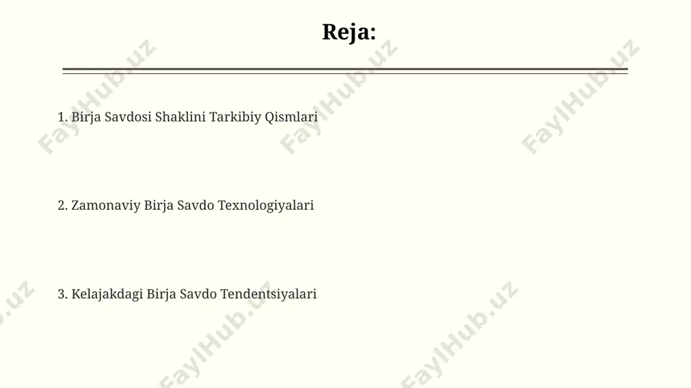 ni o'z ichiga oladi. 2000-yillarning boshlarida, elektron savdo tizimlarining rivojlanishi bilan, london va tokio kabi yirik shaharlardagi brokerlarning rollari ko'proq texnologiya va ma'lumotlar tahliliga asoslangan holda, savdo strategiyasini boshqarishga o'zgardi. yuqori chastotali savdo ychs strategiyasi muvaffaqiyatining 80% dan ortig‘i qo‘llaniladigan yuqori tezlikdagi aloqa infratuzilmasi, masalan, 10 gb/s dan yuqori tezlikdagi optik tolali kabel orqali ta’minlanadi. ychs tizimlari, millisekundlar ichida narx o‘zgarishlariga javob berib, global miqyosda, masalan, london va tokio fond birjalarida, yuqori daromad olish imkonini beradi. yuqori chastotali savdo (ychs) algoritmlari, sekundiga minglab buyurtmalarni bajarishga qodir bo‘lib, 2000-yillarning boshlarida aqshning nyu-york fond birjasida paydo bo‘ldi va tez rivojlandi. telefon orqali savdo telefon orqali savdo 1960-yillarda aqshda paydo bo'lib, brokerlar mijozlar bilan telefon orqali 100 dan ortiq qimmatli qog'ozlar bo'yicha buyurtmalarni qabul qila boshladilar, bu esa savdo jarayonini tezlashtirdi. 1970-yillarda telefon orqali savdo orqali amalga oshirilgan bitimlar soni yiliga 15 millionga yetdi, bu esa an'anaviy savdo maydonchalaridagi operatsiyalar sonini sezilarli darajada …