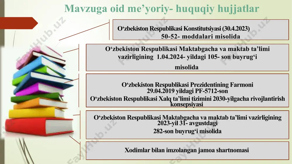 rning bilim va tajribasi kamlik qiladigan bo‘lsa psixologga yoki maxsus mutaxassislarga murojaat qilishadi. maktabda direktor psixolog bilan hamkorlikda ish olib borishi lozim bo‘ladi. 3 rahbarlar va xodimlar o‘rtasida fikrlar almashishning to‘g‘ri yo‘lga qo‘yilmaganligi baa madaniy jihatlarni hisobga olgan holda o‘zgarishlarni joriy qiladi. xodimlar bilan muntazam muloqot qilish va ularning fikr-mulohazalari inobatga olinadi. o‘zgarishlar natijasida kelib chiqadigan ijobiy o‘zgarishlarni targ‘ib qilib boriladi. rahbar ta’lim tizimidagi yangiliklarni xodimlar bilan birgalikda ishlab chiqib, so‘ngra amaliyotga joriy qilish lozim. maktabda o‘zgarishlarga qarshi bo‘lgan xodimlar bilan samarali ishlash uchun, har bir maktab va hududning o‘ziga xos sharoitlarini hisobga olib, xodimlarni islohot jarayoniga jalb qilish, doimiy muloqot qilish, malaka oshirish va motivatsiyani oshirish bo‘yicha strategiyalarni qo‘llash lozim. bu usullar orqali o‘zgarishlarga qarshi bo‘lganlikni yengish va ta’lim sifatini oshirish mumkin. avvalo rahbar o‘zi boshchilik qilayotgan tizim, tuzulma haqida yetarlicha dunyoqarash, bilim, tajriba va ko‘nikmaga ega bo‘lishi shart. rahbar o‘z sohasi bilan birgalikda qo‘shimcha bog‘liq bo‘lgan, iqtisodiy, huquqiy …