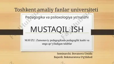 zamonaviy pedagogika va pedagoglik kasbi — PPTX