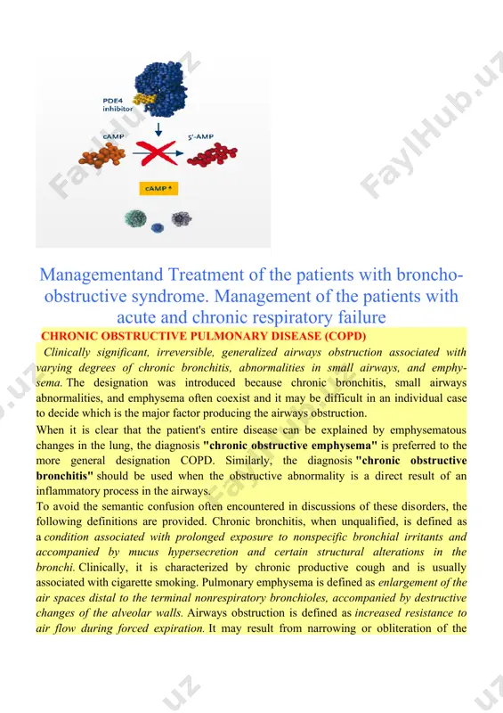 fig. 34-1. some degree of emphysematous change is extremely common in the general population, but not all patients with emphysema have sufficient airways obstructive problems to be considered as having copd. similarly, many cigarette smokers have evidence of chronic bronchitis, but only a minority have clinically significant airways obstruction, usually associated with marked changes in the small airways of the lung. as noted in fig. 34-1, most patients with clinically significant irreversible airways obstruction (copd) have some combination of chronic bronchitis and emphysema. it is uncertain, however, whether this overlap results from a common causal factor or whether emphysema and chronic bronchitis predispose to one another. picture 1 smoking and copd etiology the development of chronic bronchitis, emphysema, and chronic airways obstruction appears to be determined by a balance between individual susceptibility and exposure to provocative agents. the basic lesion of emphysema apparently results from the effect of proteolytic enzymes …