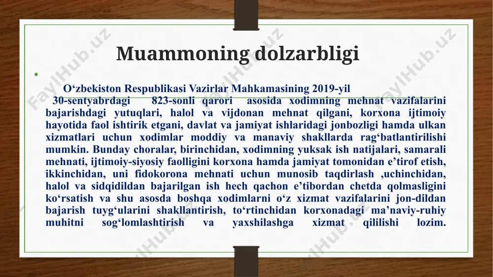 lugʻatda oʻqishingiz mumkin boʻlgan barcha taʼriflar motivatsiya xulq-atvor ekanligi va istalgan maqsad va natijalarga erishish uchun ushbu xatti-harakatni yoʻnaltirish kerakligi bilan bogʻliq. bugungi kunda amalga oshirilayotgan islohotlar ta’limni boshqarish tizimiga muhim talablar qo‘yadi. islohotlarni, o‘zgarishlarni boshqarish uchun jamoada qabul qilingan tamoyillarni aniqlash zarur. bular: sifat adolat shaffoflik insonlarning ehtiyoj va talablarini qondirish bilan asoslanuvchi mahsulot, material, ish turi, mehnat, xizmatlar va shu kabilarning xususiyatlari hamda xususiy belgilarining majmui ta’lim-tarbiya ishlarini zamon talablari asosida tashkil etish, unga ilg‘or innovatsion g‘oyalarni olib kirish, yoshlarning iste’dodlarini namoyon etishlari uchun yetarlicha shart-sharoitlar yaratib berish bilan birga soha rivojiga salbiy ta’sir etishi mumkin bo‘lgan va zamonaviy ta’limning oyog‘iga tushov bo‘lib turgan illatlar – poraxo‘rlik, tamagirlikning oldini olish, har ishda halol va vijdonan yo‘l tutish, ta’lim muassasalarini haqiqiy ma’nodagi ma’rifat va halollik maskaniga aylantirishdir ishlarni to‘g‘ri, insof bilan olib borish va odamlar orasida tenglikni joriy qilish tushuniladi. bundan maqsad – xalq ishonchini qozonish. adolat bo‘lmasa, xalq …