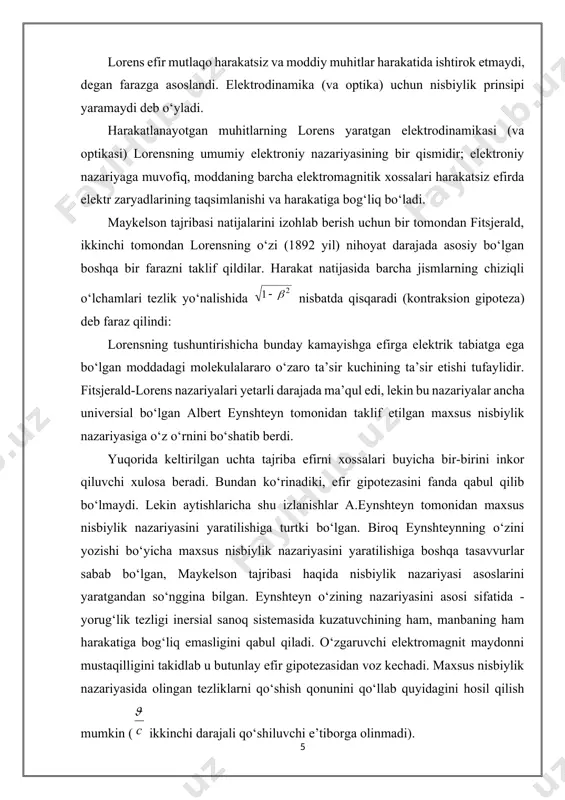 galiley almashtirishlari va nisbiylik prinsipi. - Page 5