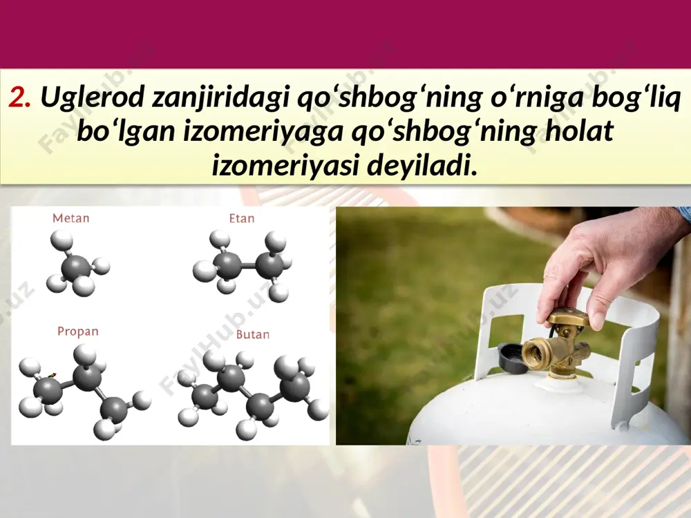 alkenlarning izomeriyasi va olinishi. 10 - sinf - Page 4