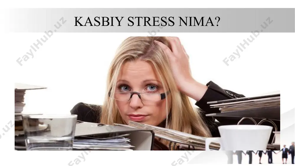 slar yuqori motivlarga ega ekanligi isbotlangan. ular mehnatni yengillashtirish yoki tejash usullarini qidirib topishga muhtoj emas, shuning uchun ham kasb-hunar stressining qurboni bo'lish ehtimoli kamroq. kasbiy stress turlari bu kasallik, har qanday boshqa kabi, o'ziga xosdir. ularning har biri psixologik asosga ega bo'lgan ko'rinish sabablaridan kelib chiqadi. kasbiy faoliyatdagi stress quyidagi turlarga bo'linadi: 1.axborotning tabiati . ko'p miqdordagi axborotni muntazam ravishda qidirish va qayta ishlash miya va asab tizimini ishdan chiqaradi 2.kommunikativ tabiat . manipulativ ko'nikmalarga ega bo'lgan ishchilar va hamkasblari bo'lgan xodimlarda paydo bo'ladi. 3.hissiy tabiat . kasallik jamoada doimiy nizolarning fonida namoyon bo'ladi. kasbiy stressning ta'siri badanning boshqa tizimlari va kasb-hunar stresini yig'ish uchun iz qoldirmasdan o'tolmaydi. apatiya, ruhiy tushkunlik va tashvishlanish mushaklarda va bosh og'rig'ida sog'liqqa salbiy ta'sir ko'rsatadigan birinchi signal. ular bilan erta bosqichda massaj, yoga va shifobaxsh o'simliklarni tinchlantirish uchun yordam berishingiz mumkin. professional stresda ishlash oshqozon-ichak trakti bilan bog'liq muammolarni keltirib chiqarmoqda: kolit, ichak …
