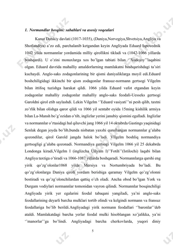 gan vakillari bilan savol-javob o’tkazib mamlakatning iqtisodiy hayoti haqida ma’lumot ilish edi. royxatga oluvchilar savollariga faqat haqiqatni aytib javob berish haqida qasamyod qildirilishi aholini bu tadbirni qo’rqinch bilan qarshi olishga to’g’ri keldi.shu tufayli royxat varaqalarini ‘’dahshatli sud kitobi’’deb atadilar,ayrim adabiyotlarda u ‘’qiyomat daftari’’deb ham ataladi. 1086 yilda qirol tomonidan o’tkazilgan aholini royxatga olishdan asosiy maqsad ; [1: coss, p. the origins of the english gentry. cambridge university press, 2003] 1) mulk solig’i ‘’gilda’’ni tartibga solish va uni to’plash uchun kerakli ma’lumotlarni yig’ish. 2) qirolni uning vasallari ega bo’lgan yer va daromadlari va boyliklari hajmi va taqsimlanishi to’g’risida axborot bilan tanishtirish edi. vilgelm i ning bu tadbirni o’tkazishdan ko’zlagan eng asosiy maqsadi-mamlakatda haqiqatda qancha yer maydoni borligini aniqlash orqali xazinaga tushadigan daromadni ko’paytirish edi. 1086 yildagi rо‘yxatda dehqon­lar turli nomlar bilan ataldidilar: ozod kishilar (frigolderlar), angliyadagi kam yerli dehqonlar (bordarilar bo’lib, ular baronlarga qaram dehqonlar bo’lib,ularning chek yerlari bor edi), (kottarilar …