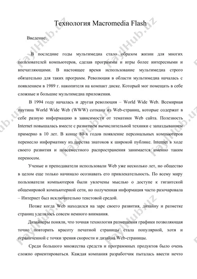 технология macromedia flash — DOC