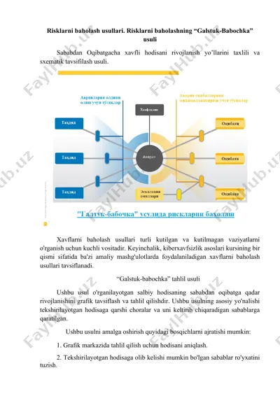 risklarni baholash usullari — DOCX