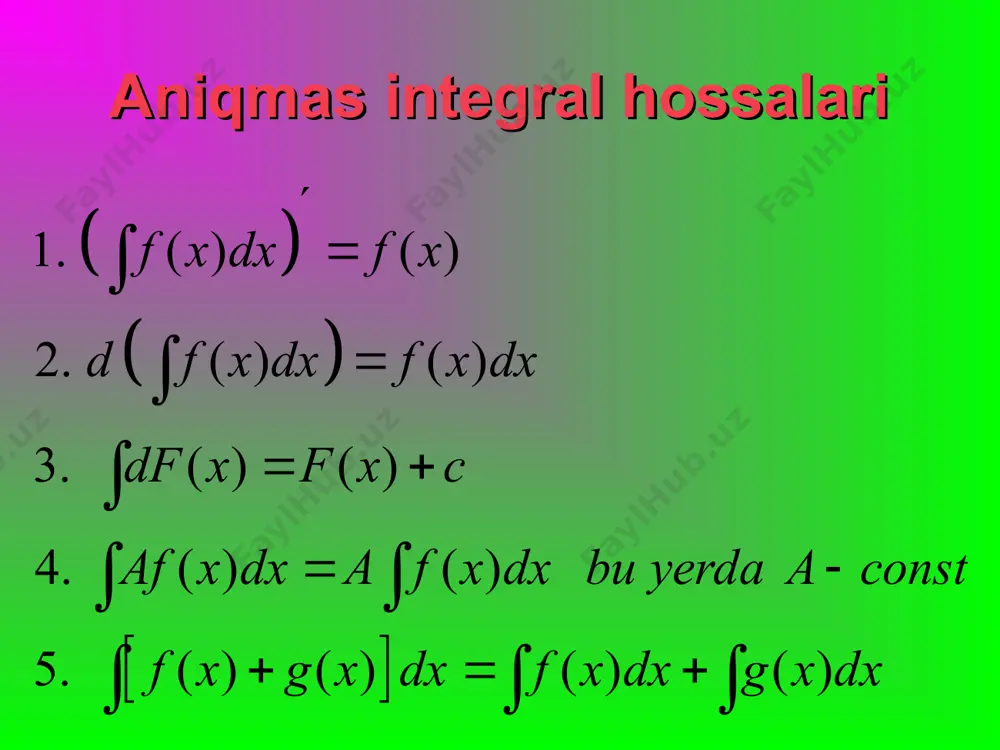 boshlang‘ich funksiya va aniqmas integral - Page 4