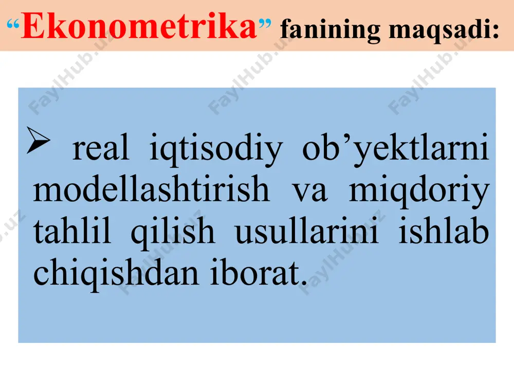 llashtirish va modellar o’zining turli sohalardagi tadbiqlariga qarabsinflarga bo’linadi: moddiy; abstrakt . moddiy modellar asosan o’rganilayotgan ob’ekt va jarayonni geometrik, fizik, dinamik yoki funktsional tavsiflarini ifodalaydi. abstrakt (ideal) modellar inson tafakkurining mahsuli bo’lib, ular tushunchalar, gipotezalar va turli xil qarashlar sistemasidan iborat. iqtisodiy tadqiqotlarda, boshqarish sohalarida, asosan, abstrakt modellashtirishdan foydalaniladi. iqtisodiy-matematik modellar ishlstilishiga sohasiga ko’ra: nazariy-analitik modellarga amaliy modellarga bo’linadi. amaliy maqsadiga ko’ra iqtisodiy-matematik modellar iqtisodiy jarayonlarning umumiy xususiyatlari va qonuniyatlarini tadqiq qilishda ishlatilsa nazariy-analitik modellarga va tayinli iqtisodiy masalalarni yechishda qo’llanilganda amaliy modellar (iqtisodiy tahlil, bashoratlash, boshqarish modellari) turiga bo’linadi. modellar tadqiq qilinayotgan iqtisodiy jarayonlar va muammolar mazmuni bo’yicha quyidagicha tasniflashda: butun iqtisodiyot modellariga (makroiqtisodiy modellar) uning quyi tizimlari - tarmoqlar, hududlar va hokazolarning modellar majmualarini (mikroiqtisodiy modellar) ajratib ko’rsatish mumkin. tuzilmaviy modellar ob’ektlarning ichki tuzilishi, tarkibiy qismlari, ichki parametrlarini, ular orasidagi o’zaro bog'liqliklarni ifodalaydi. funktsional modellar iqtisodiy boshqarishda keng qo’llaniladi, bunda ob’ektning holatiga («chiqish») «kirish»ni o’zgartirish yo’li bilan …
