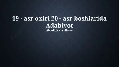 ekspressionizm va uning adabiy ifodasi — PPTX