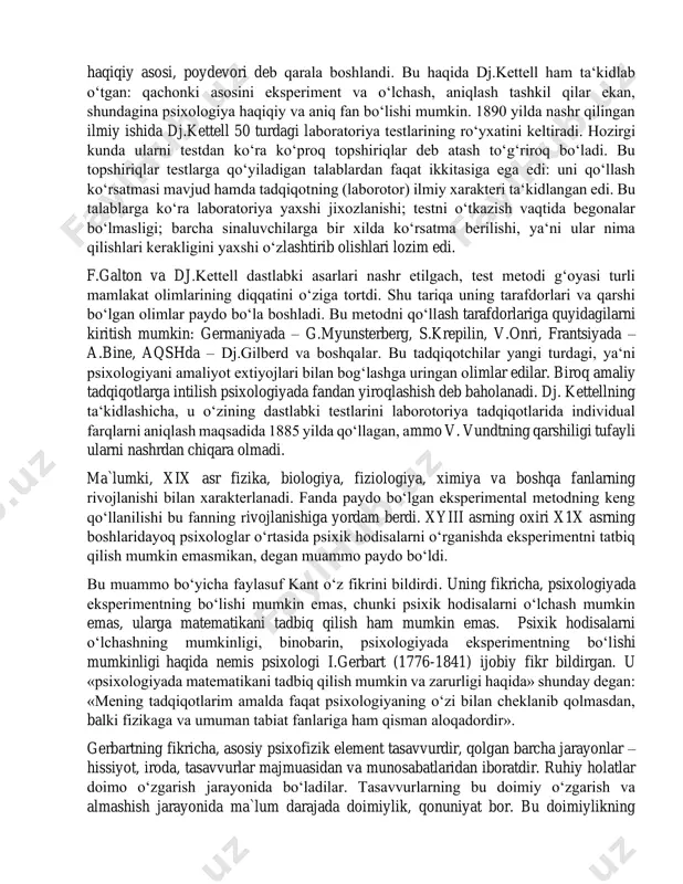 . k.k.platonov (1974) psixologik diagnostikani psixik hodisalarning xossa va xususiyatlarini o‗rganish haqidagi fan, deb hisoblagan. k.n.gurevich (1974) esa insonlarni psixologik va psixofiziologik belgilari bo’yicha ajratish va tavsiflash metodlari haqidagi fan deb hisoblaydi. v.v.stolin va a.g.shmelev (1984) psixodiagnostikani psixologik diagnoz qo’yish haqidagi fan deb bilishgan. diagnoz (tashxis) – sinaluvchining alohida ko’rsatkich va xarakteristikalarini chuqur tahlil qilish asosida uning xususiyati va holati haqidagi xulosadir. shu bilan birga psixodiagnostik tadqiqot, eksperimental tadqiqotdan tubdan farq qiladi. psixodiagnostik tadqiqotda aniq individ, individlar guruhi haqida ma'lumot olinadi, eksperimental tadqiqotda nazariy faraz tekshiriladi. shuning hisobiga psixodiagnostika maxsus metodik tamoyillarga bo’ysunadi. lekin psixologik diagnostikaga turlicha ta'rif berishlariga qaramasdan, uning asosiy tushunchasi «psixologik diagnoz» tushunchasi bo’lib qoladi. hayotda biz kasalxonalarda turli kasalliklarga diagnoz (tashxis) qo’yishlariga o’rganib qolganmiz. bunda tashxisning to’g’riligi tekshirishning turli klinik metodlaridan foydalanishga bog’liq bo’ladi. qator hollarda bunday diagnostika murakkab apparaturali test metodlaridan foydalangandan keyingina mumkin bo’ladi. eksperimental diagnostikada ham tadqiqotchi turli metodlar, apparaturali testlardan foydalanadi. olingan …