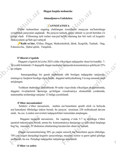 eʼtiborni oʻrgatish — DOCX