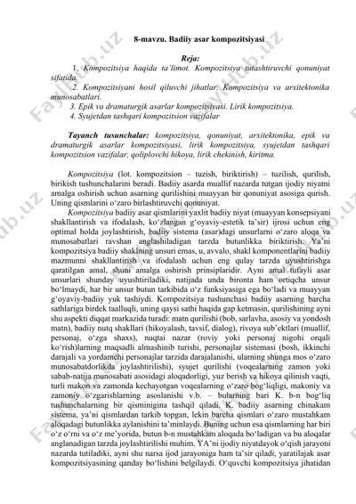 badiiy asar kompozitsiyasi — DOCX