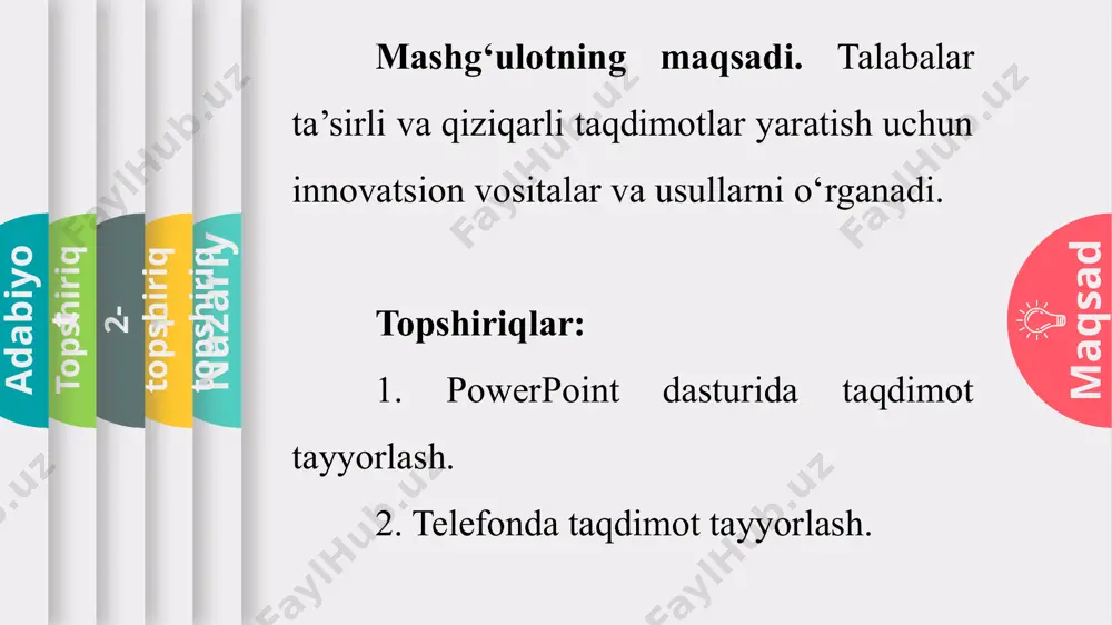 4-amaliy mashg‘ulot: taqdimot yaratishning zamonaviy vositalari - Page 5