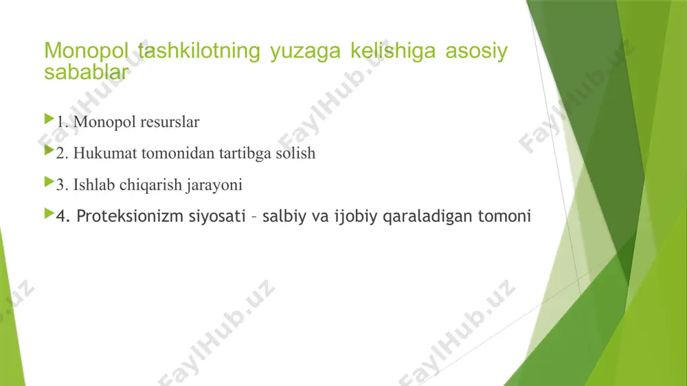 g'idir. bunday holda firmaning monopol hokimiyat darajasi butunlay bozor talabining egiluvchanligiga bog'liq. ammo ko'pincha bir nechta firmalar bir-biri bilan raqobatlashadilar; u holda bozor talabining egiluvchanligi har bir firma uchun talab egiluvchanligi kattaligining pastki chegarasini belgilaydi. 10.7-rasmda tasvirlangan tish cho'tkasi ishlab chiqaruvchilari haqidagi misolimizni eslang (378-bet). bozorda tish cho'tkalariga bo'lgan talab juda elastik bo'lmasligi mumkin, ammo har bir firmaning talabi yanada moslashuvchan bo'ladi. (10.7-rasmda bozor talabining egiluvchanligi -1.5, har bir firma uchun talabning egiluvchanligi -6.) muayyan firmaning elastikligi firmalarning bir-biri bilan qanday raqobatlashishiga bog'liq. ammo ular qanday raqobatlashmasin, har bir firma uchun talabning egiluvchanligi hech qachon −1,5 dan kichik bo'lmasligi mumkin edi, chunki neftga bo'lgan talab etarlicha elastik emas (hech bo'lmaganda qisqa muddatda), opek neft narxlarini marginal ishlab chiqarishdan ancha oshirishi mumkin. 1970 yillar va 1980 yillarning boshlarida xarajatlar. qahva, kakao, qalay va mis kabi tovarlarga bo'lgan talab ancha moslashuvchan bo'lganligi sababli, ishlab chiqaruvchilar ushbu marketalarni kartelizatsiya qilish va narxlarni ko'tarishga …