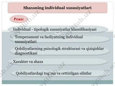 shaxsning individual xususiyatlari — PPT