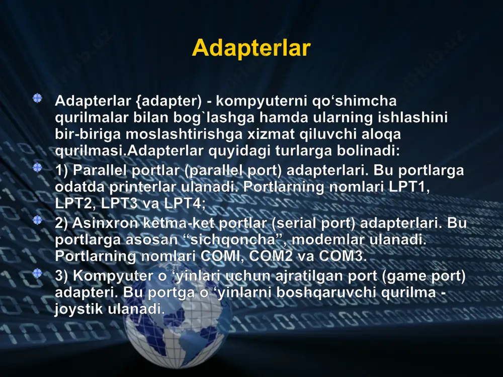 kompyuter ta'timoti fanidan tayyorlangan taqdimot - Page 5