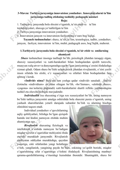 tarbiya jarayoniga innovatsion yondashuv — DOCX