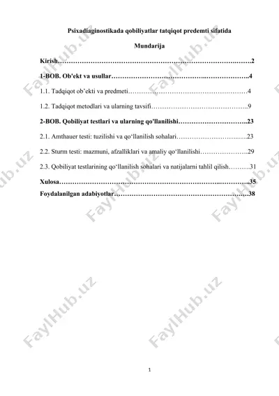 psixadiaginostikada qobiliyatlar tatqiqot predemti sifatida — DOCX