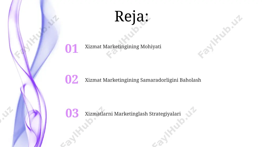 ida amalga oshiriladi. xizmatlar ko'rinmas va o'zgaruvchandir, masalan, toshkentdagi 5 yulduzli mehmonxonada xizmat sifati har bir mijoz uchun 10% gacha farq qilishi mumkin, bu esa xodimlar malakasiga bog'liq. marketing kanallari va kommunikatsiyalar o'zbekistondagi 5 yulduzli mehmonxonalar 70% dan ortiq mijozlarini onlayn marketing kanallari, jumladan, instagram va facebook orqali jalb qiladi, bu esa raqamli kommunikatsiyalar samaradorligini ko'rsatadi. samarqanddagi sayyohlik agentliklarining 85%i whatsapp kabi tezkor xabar almashish platformalari orqali mijozlar bilan bevosita aloqa o'rnatishni afzal ko'radi, bu esa shaxsiylashtirilgan kommunikatsiyaning ahamiyatini ta'kidlaydi. mijozlar bilan munosabatlarni boshqarish samarqanddagi kichik bizneslarning 75% dan ortig'i mijozlar bilan shaxsiy aloqani afzal ko'radi va bu ularga o'rtacha 15% ko'proq daromad keltiradi. crm strategiyasini qo'llash orqali toshkentdagi yirik kompaniyalar o'z mijozlarining 5% ni yo'qotishdan saqlanib, yillik daromadini 10 million so'mga oshirgan. xizmat marketing strategiyasi andijon viloyatida joylashgan 15 ta yirik kompaniya, xizmat sifati indeksini 10 balldan 8 ballga oshirish uchun, xizmat marketingini takomillashtirish dasturini joriy qildi. samarqanddagi 300 …