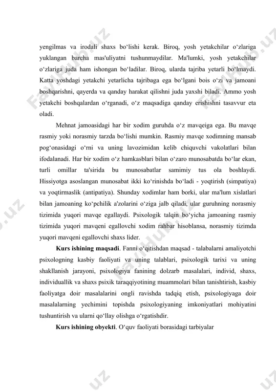 ruhiy, axloqiy, ma'naviy sifatlarni shakllantirishga qaratilgan amaliy pedagogic jarayon, insonning jamiyatda yashashi uchun zarur bo'lgan hissiyotlarga ega bo'lishini ta'minlash yo'lida ko'riladigan chora-tadbirlar yig'indisi.tarbiya jarayoni- o'qituvchi va o'quvchilar o'rtasida tashkil etiluvchi hamda aniq maqsadga yo'naltirilgan hamkorlik jarayoni.demakki, insonning shaxs bo'lib rivojlanishi, uning odatlari, xulqi qay darajada bo'lishi, dunyoqarashi, ongi his-tuyg'ularini shakllantirish tarbiya jarayonida hosil bo'ladi. shaxsning jamiyatdagi o'rnini topishi, his-tuyg'u, kechinmalarini yo'nalishi, o'sishi tarbiyaga bog'liq.o'z-o'zini tarbiyalash shaxsni o'zida ijtimoiy qadrga ega bo'lgan fazilatlarni hosil qilish, takomillashtirishga hamda salbiy xislatlarini bartaraf etishga qaratilgan ichki faoliyat.inson hayotidagi har xil illat va nojo'ya holatlar tarbiyadagi xato tufayli kelib chiqadi. bolalikdan tarbiya to'g'ri yo'naltirilsa bunday ''og'ishlar'' bolmaydi.jamiyatdagi, ijtimoiy hayotdagi talablarga javob beruvchi shaxsni shakllantirish tarbiyaning mazmunini tashkil etadi. talablar bilan birga boshqa insonlarni hurmat qilish o'zgalar fikrini tinglash, insonparvarlik va ilm olish, ilmga intilish tarbiyaning muhim tamoyillaridandir. yana insonda e'tiqod, hayotga nisbatan qarashlar, o'zini-o'zi anglashi, keng fikr yuritishi o'zini va boshqalarni fikri, g'oyalari, qarashlarini baholashi …