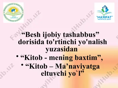 kitob - mening baxtim — PPTX