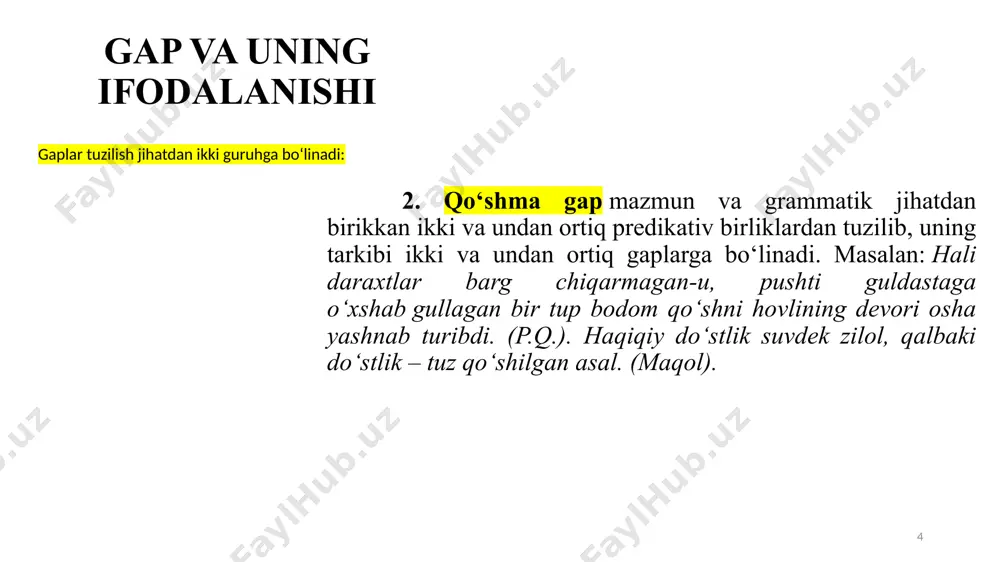 i ikki xil: 9 10 gap bo‘laklari bosh bo‘lak ikkinchidarajali bo‘lak ega kesim aniqlovchi hol to‘ldiruvchi e’tiboringiz uchun rahmat 11 image1.png