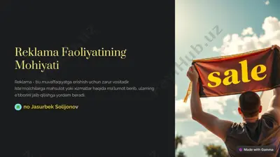 reklama faoliyatining mohiyati — PDF