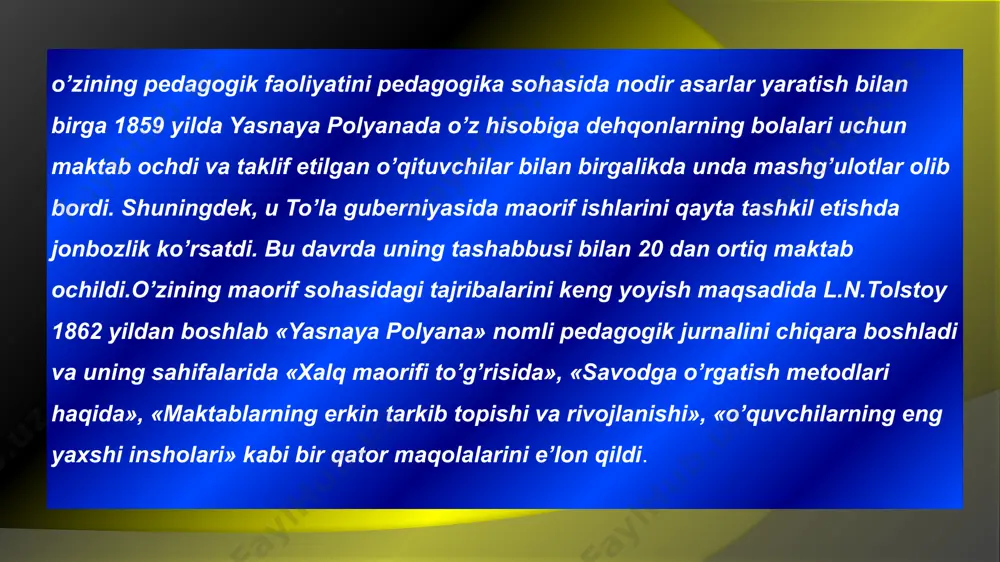 a xarkov chetidagi f.e.dzerjinskiy nomidagi mehnat bolalar jamoasini boshqargan. u huquqbuzar bolalarga ommaviy qayta ta'lim berishning pedagogik amaliyotida misli ko'rilmagan tajribani amalga oshirdi. 1937 yilda makarenko moskvaga ko'chib o'tdi va o'zini adabiy va ijtimoiy-pedagogik faoliyatga bag'ishladi o'z faoliyati bilan a.s. makarenko hayot va ta'limning dinamik birligi g'oyasini himoya qildi. yosh avlodni tarbiyalashda u birinchi navbatda bola shaxsining barkamol rivojlanishi uchun kurashdi. uning fikricha, bolalar, boshqa olimlar va o'qituvchilar ta'kidlaganidek, "ish va hayotga tayyorlanmaydilar", balki yashash va ishlash, o'ylash va tajriba qilishdir. u: "yo'q, bolalar tirik hayotdir" - dedi va ularga o'rtoq va fuqaro sifatida munosabatda bo'lishni, ularning huquq va burchlarini, shu jumladan quvonch huquqi va mas'uliyatni ko'rish va hurmat qilishni o'rgatdi. makarenko eng muhim innovatsion xulosaga keldi: jamoada bolalarning butun hayoti va faoliyatini pedagogik jihatdan maqsadga muvofiq tashkil etish - bu jamoa va sotsialistik shaxsni tarbiyalash samaradorligini ta'minlaydigan umumiy va yagona usul. “biz kommunarlarga o‘rta ta’lim bilan bog‘liq yuqori malakalarni …