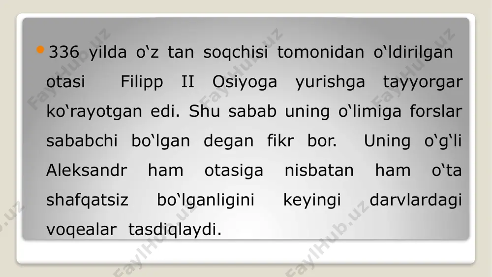 i. iskandar tog‘liklar bilan bo‘lgan jangda o‘ta shafqatsizlik qiladi. arrianning yozishicha, u 30 ming mahalliy aholidan 22 mingini qirib tashlaydi. asirga tushishni istamagan tog‘liklarning qolganlari o‘zlarini qoyalardan tashlab halok bo‘ladilar. arxeologik tadqiqotlar natijasida, mil.avv. v-iv asrlarga oid bir necha manzilgohlar topilgan. ularning eng yiriklari xan tepa va nurtepa bo‘lgan. bu yerda bo‘lgan jangda hatto aleksandrning o‘zi ham yaralangan. kiropolni egalladi. saklarning qarshiligini qaytarib turish maqsadida sirdaryo sohilida 17 kun ichida mustahkam mudofaa devori bilan o‘ralgan qal’a aleksandriya esxatani bunyod etdi. bu shaxarning qurilishi saklar uchun muammo bo‘lishini anglab, iskandar istehkomiga qarshi katta qo‘shin bilan yubordi. hujumni birinchi bo‘lib iskandar boshladi. uning jangchilari o‘t ochar mashinalar bilan daryoni kechib o‘tadi. tadqiqotlar natijasida uning bekobod qishlog‘i yonidan, ya’ni sirdaryoning eng tor yeridan kechib o‘tilgan degan fikrlar bor. jang qattiq bo‘ldi. saklar iskandar siquviga bardosh bera olmadilar. 150 tasi asir olinadi. minglab saklar halok bo‘ladi. iskandar sahroning ichiga kirib boradi. lekin uning qo‘shinlari …